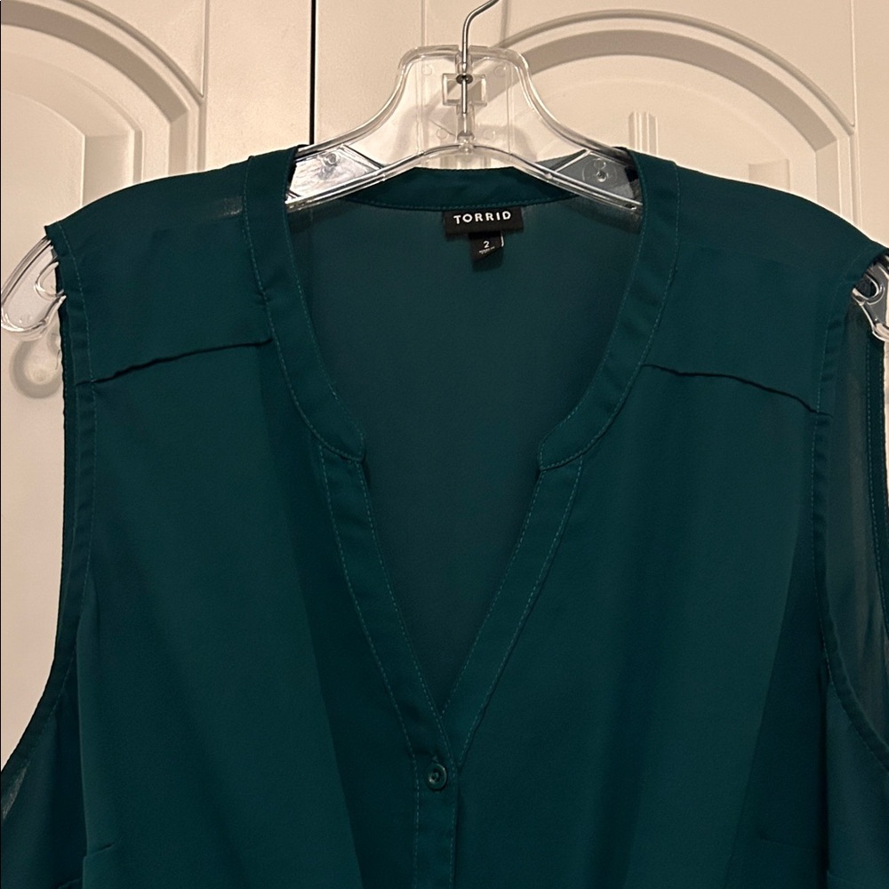 Torrid Dark Green Sleeveless Blouse